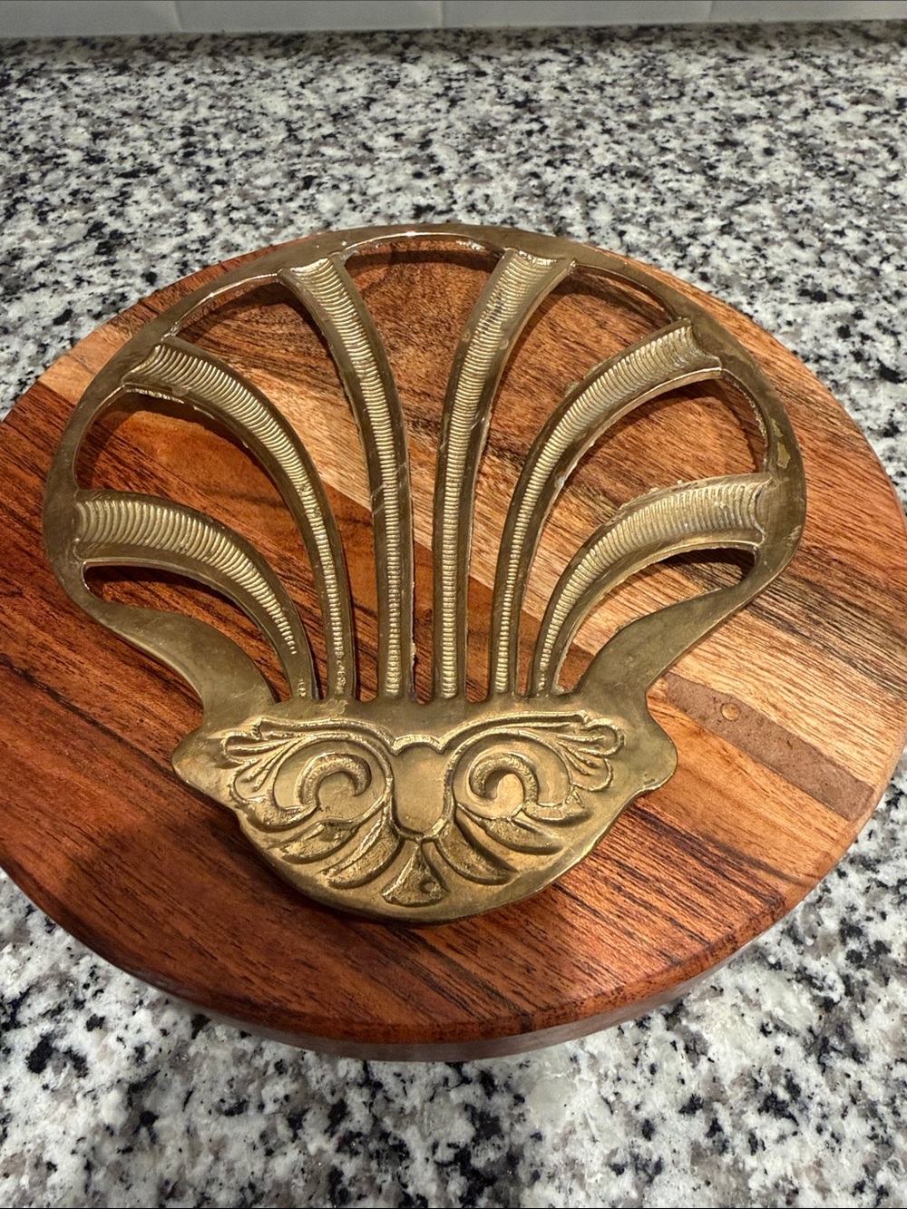 Vintage Brass Decorative Shell Trivet